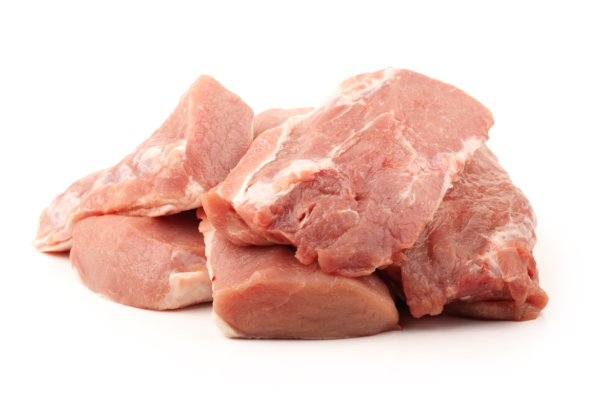 Fresh raw pork tenderloin isolated on the white background